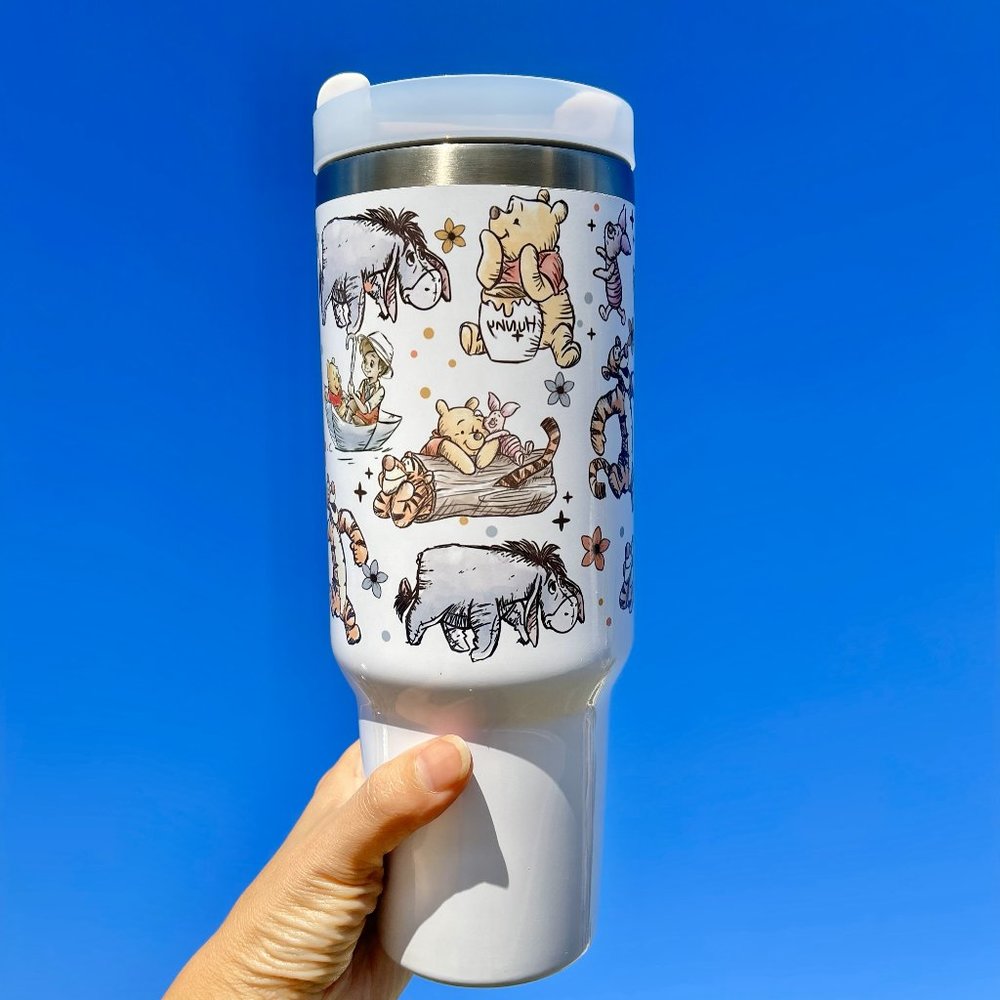 Disney Winnie the Pooh NEW 40 oz tumbler stainless 40oz cups birthday gift for